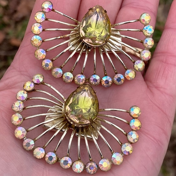 Sweet Pair of Vintage Rhinestone Shoe Clips! - Picture 1 of 8